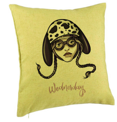 Perna Decorativa Model Wednesday Addams 1 40x40 cm Verde Husa Detasabila Burduf 