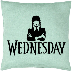 Perna Decorativa Model Wednesday Addams 4 40x40 cm Verde Menta Husa Detasabila Burduf 
