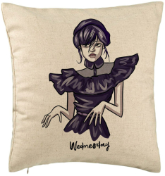 Perna Decorativa Model Wednesday Addams Dancing Hands 1 40x40 cm Bej Husa Detasabila Burduf 