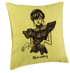 Perna Decorativa Model Wednesday Addams Dancing Hands 1 40x40 cm Verde Husa Detasabila Burduf 