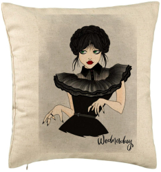 Perna Decorativa Model Wednesday Addams Dancing Hands 3 40x40 cm Bej Husa Detasabila Burduf 