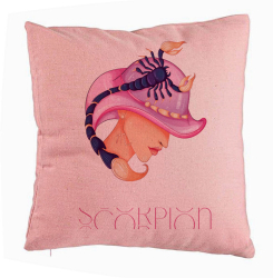 Perna Decorativa Model Zodia Scorpion 40x40 cm Roz Husa Detasabila Burduf 