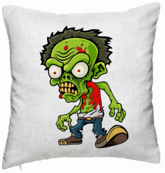 Perna Decorativa Model Zombie 40x40 cm Alb Murdar Husa Detasabila Burduf 