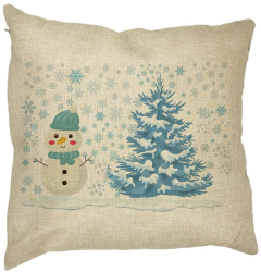 Perna Decorativa Om de Zapada si Brad 40x40 cm Husa Detasabila Burduf 