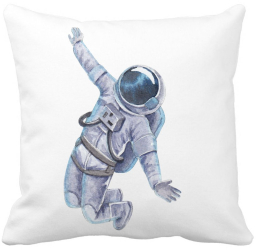 Perna Decorativa On the Moon 40x40 cm Alba Mata Husa Detasabila Burduf 