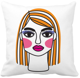 Perna Decorativa Paint 40x40 cm Alba Mata Husa Detasabila Burduf 
