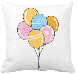 Perna Decorativa Patrata Baloane Multicolor 40x40 cm Alba Mata Husa Detasabila Burduf 