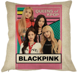 Perna Decorativa Patrata Blackpink K-POP 40x40 cm Husa Detasabila Burduf 