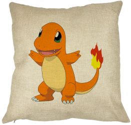 Perna Decorativa Patrata copii Fire Lizard 40x40 cm Husa Detasabila Burduf 