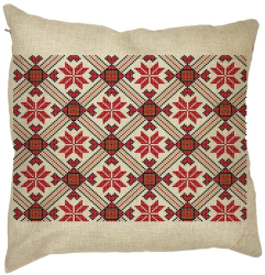 Perna Decorativa Patrata cu Motive Romanesti 2 40x40 cm Husa Detasabila Burduf 
