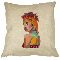 Perna Decorativa Patrata Curly African 40x40 cm Husa Detasabila Burduf 