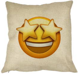 Perna Decorativa Patrata Emoji WOW 40x40 cm Husa Detasabila Burduf 