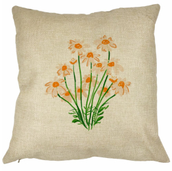 Perna Decorativa Patrata Florale Margarete 40x40 cm Husa Detasabila Burduf 