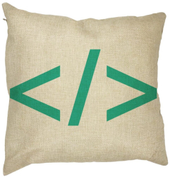 Perna Decorativa Patrata IT Coder 40x40 cm Husa Detasabila Burduf 