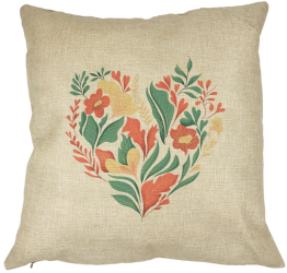 Perna Decorativa Patrata Love Flowers 40x40 cm Husa Detasabila Burduf 