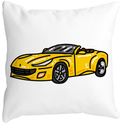 Perna Decorativa Patrata Masina Sport 40x40 cm Alba Mata Husa Detasabila Burduf 