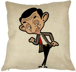 Perna Decorativa Patrata Mr Bean 40x40 cm Husa Detasabila Burduf 