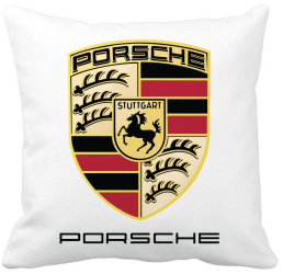 Perna Decorativa Patrata Porsche 40x40 cm Alba Mata Husa Detasabila Burduf 
