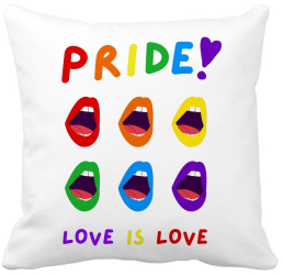Perna Decorativa Patrata Pride 40x40 cm Alba Mata Husa Detasabila Burduf 