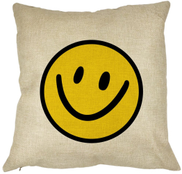 Perna Decorativa Patrata Smiley Face 40x40 cm Husa Detasabila Burduf 