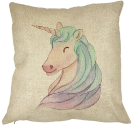 Perna Decorativa Patrata Unicorns 40x40 cm Husa Detasabila Burduf 