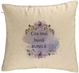 Perna Decorativa pentru Bunica 1 40x40 cm Bej Husa Detasabila Burduf 