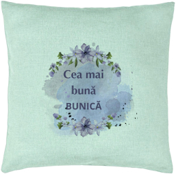 Perna Decorativa pentru Bunica 1 40x40 cm Verde Menta Husa Detasabila Burduf 