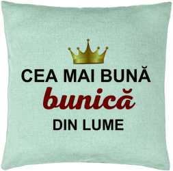 Perna Decorativa pentru Bunica 10 40x40 cm Verde Menta Husa Detasabila Burduf 