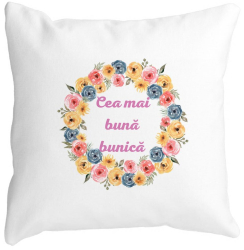 Perna Decorativa pentru Bunica 14 40x40 cm Alba Mata Husa Detasabila Burduf 