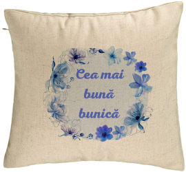 Perna Decorativa pentru Bunica 15 40x40 cm Bej Husa Detasabila Burduf 