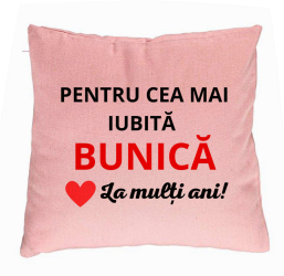 Perna Decorativa pentru Bunica 16 40x40 cm Roz Husa Detasabila Burduf 