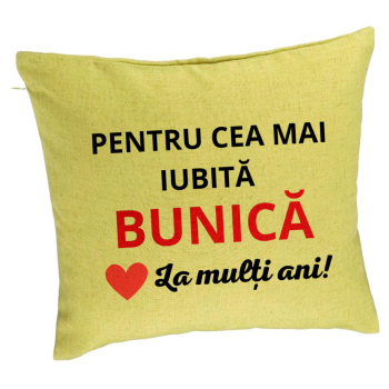 Perna Decorativa pentru Bunica 16 40x40 cm Verde Husa Detasabila Burduf 