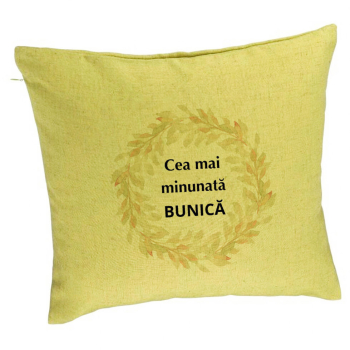 Perna Decorativa pentru Bunica 5 40x40 cm Verde Husa Detasabila Burduf 