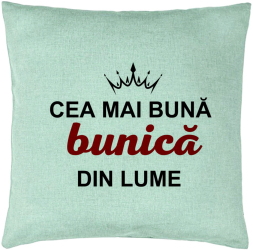 Perna Decorativa pentru Bunica 9 40x40 cm Verde Menta Husa Detasabila Burduf 