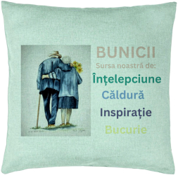 Perna Decorativa pentru Bunici 8 40x40 cm Verde Menta Husa Detasabila Burduf 
