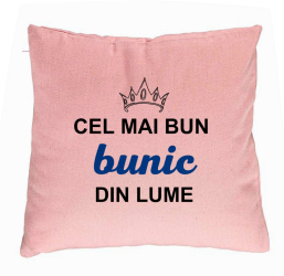 Perna Decorativa pentru Bunicul 1 40x40 cm Roz Husa Detasabila Burduf 