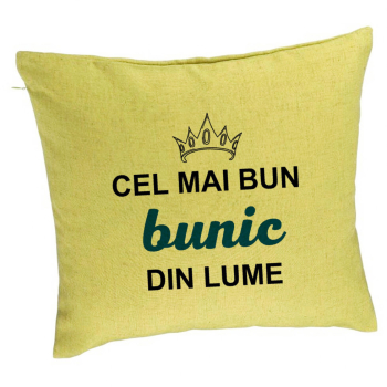 Perna Decorativa pentru Bunicul 1 40x40 cm Verde Husa Detasabila Burduf 