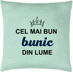 Perna Decorativa pentru Bunicul 1 40x40 cm Verde Menta Husa Detasabila Burduf 