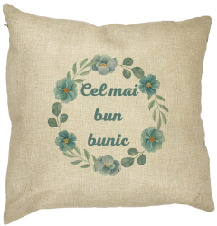 Perna Decorativa pentru Bunicul 4 40x40 cm Husa Detasabila Burduf 