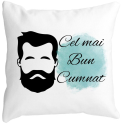 Perna Decorativa pentru Cumnat 1 40x40 cm Alba Mata Husa Detasabila Burduf