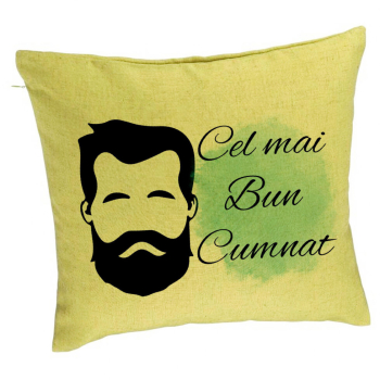 Perna Decorativa pentru Cumnat 1 40x40 cm Verde Husa Detasabila Burduf 