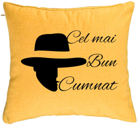 Perna Decorativa pentru Cumnat 2 40x40 cm Galben Husa Detasabila Burduf 