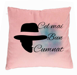 Perna Decorativa pentru Cumnat 3 40x40 cm Roz Husa Detasabila Burduf 