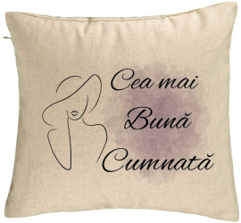 Perna Decorativa pentru Cumnata 1 40x40 cm Bej Husa Detasabila Burduf 