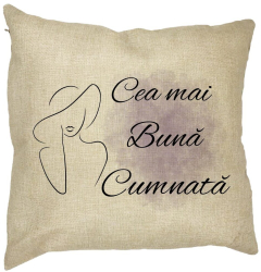 Perna Decorativa pentru Cumnata 1 40x40 cm Husa Detasabila Burduf 