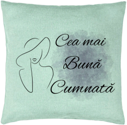 Perna Decorativa pentru Cumnata 1 40x40 cm Verde Menta Husa Detasabila Burduf 