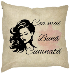 Perna Decorativa pentru Cumnata 3 40x40 cm Husa Detasabila Burduf 