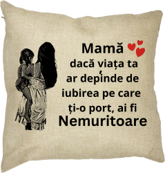 Perna Decorativa pentru Mama 1 40x40 cm Husa Detasabila Burduf 