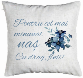 Perna Decorativa pentru Nas 1 40x40 cm Alb Murdar Husa Detasabila Burduf 