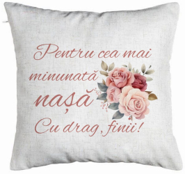 Perna Decorativa pentru Nasa 1 40x40 cm Alb Murdar Husa Detasabila Burduf 